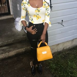 Yellow bag with straps